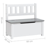 Kids Table and Chair Set 4 pcs White and Grey MDF