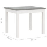 Kids Table and Chair Set 4 pcs White and Grey MDF