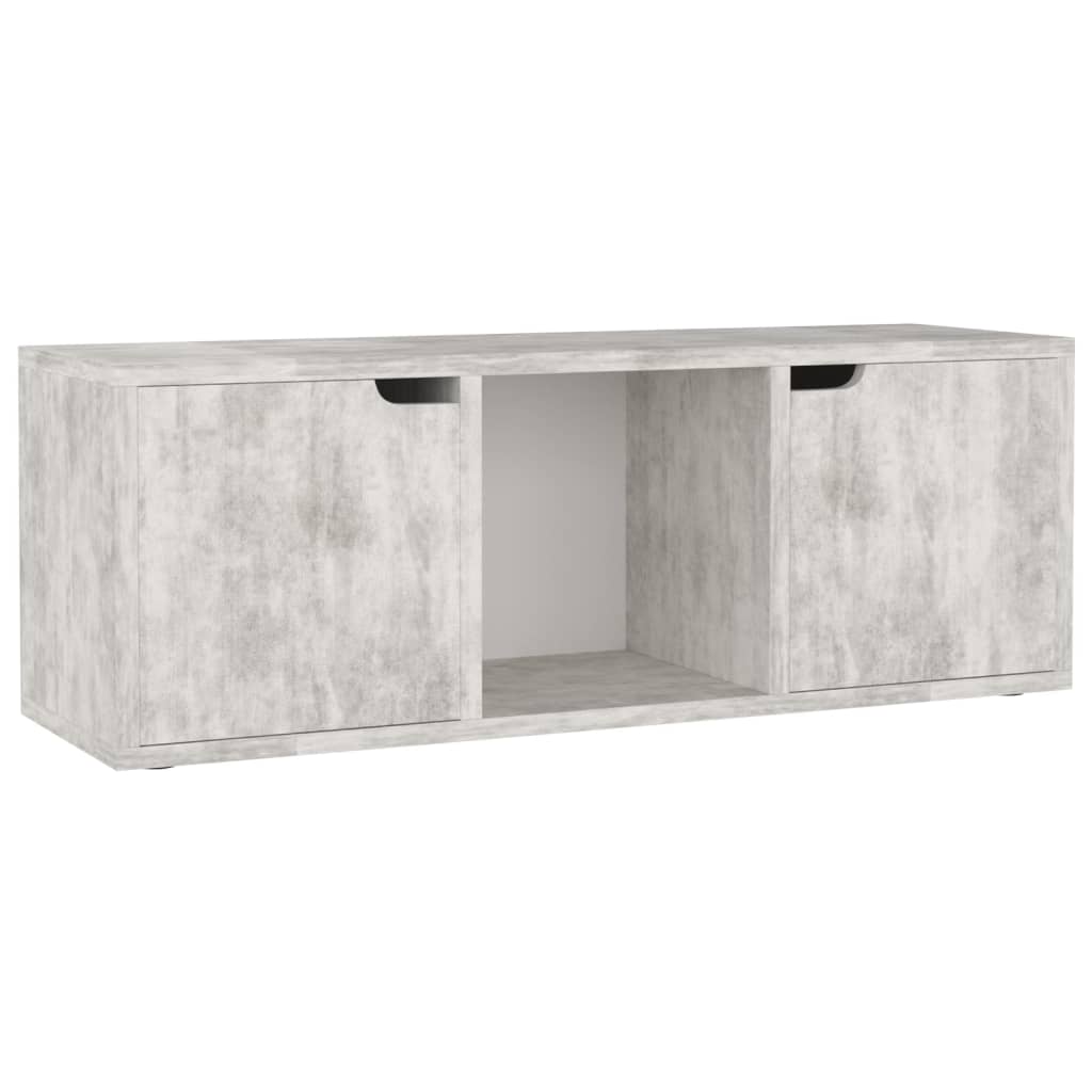 Meuble TV Béton 88,5x27,5x30,5 cm Bois d’ingénierie