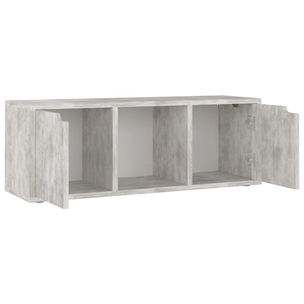 Meuble TV Béton 88,5x27,5x30,5 cm Bois d’ingénierie