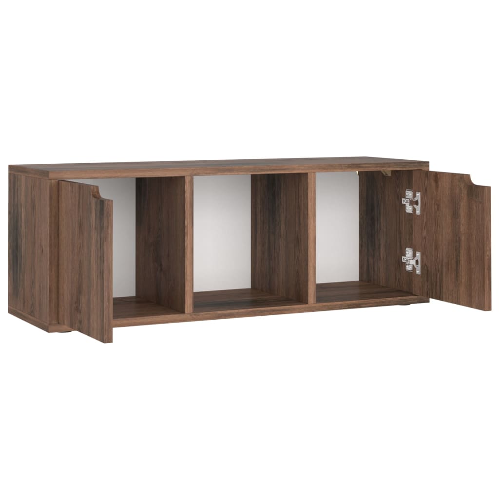 Meuble TV Chêne fumé 88,5x27,5x30,5 cm Bois d’ingénierie