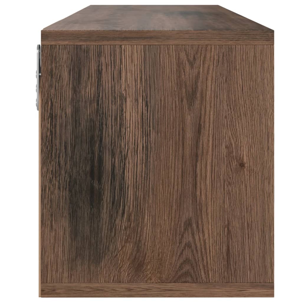 Meuble TV Chêne fumé 88,5x27,5x30,5 cm Bois d’ingénierie