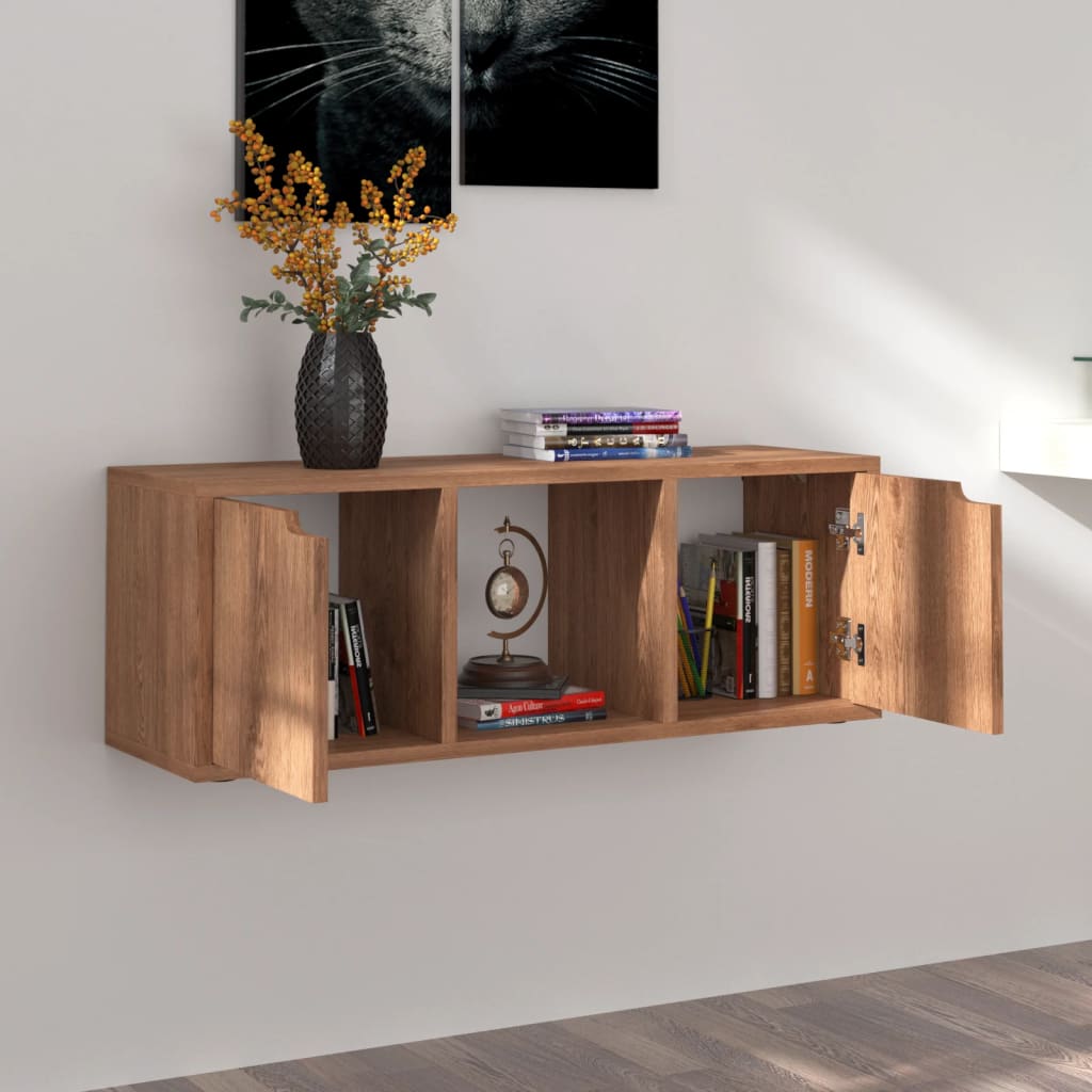 Meuble TV Chêne marron 88,5x27,5x30,5 cm Bois d’ingénierie