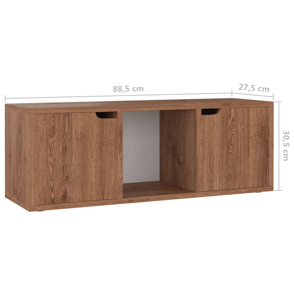 Meuble TV Chêne marron 88,5x27,5x30,5 cm Bois d’ingénierie