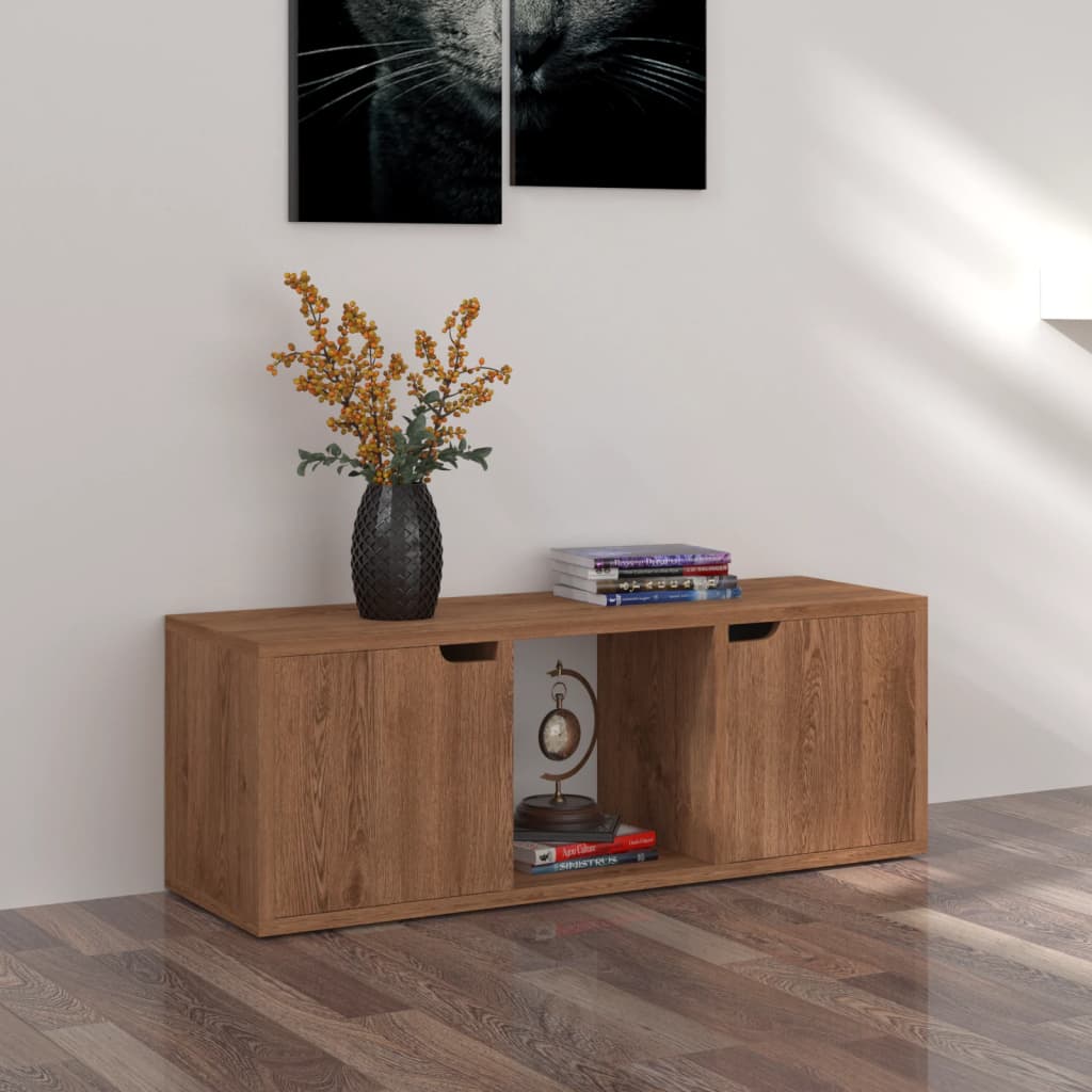 Meuble TV Chêne marron 88,5x27,5x30,5 cm Bois d’ingénierie