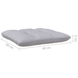 Repose-pied de jardin avec coussin gris Bois de pin massif