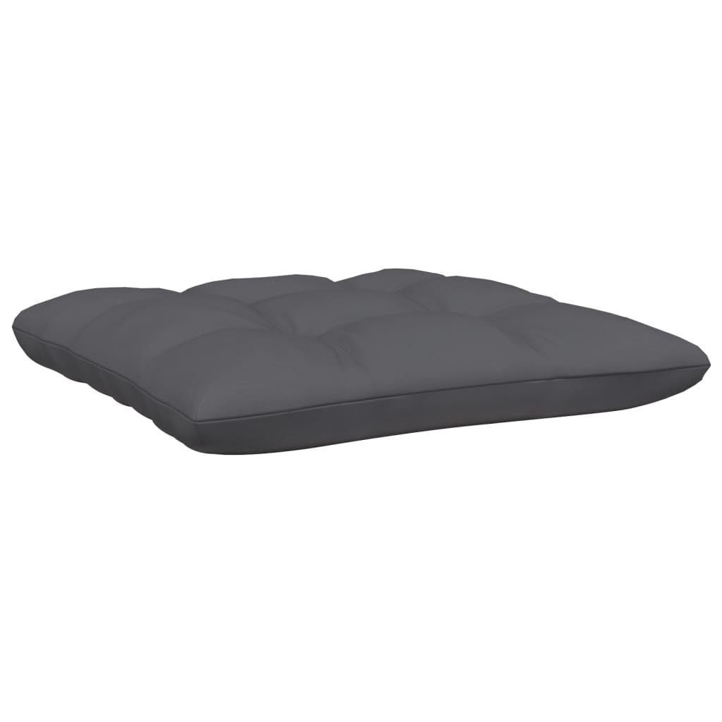 Repose-pied de jardin avec coussin anthracite Bois de pin blanc