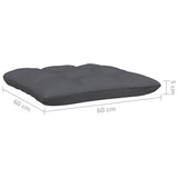 Repose-pied de jardin avec coussin anthracite Bois de pin Noir