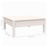 Salon de jardin 3 pcs avec coussins Blanc Bois de pin massif