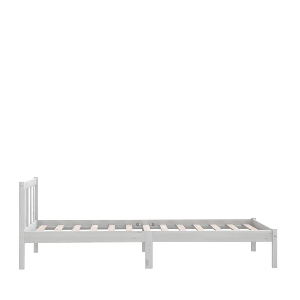 Cadre de lit sans matelas blanc bois massif