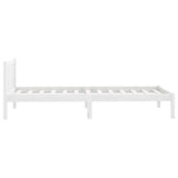 Cadre de lit sans matelas blanc bois massif