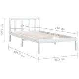 Cadre de lit sans matelas blanc bois massif