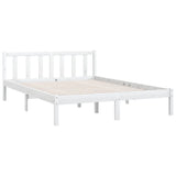 Cadre de lit sans matelas blanc bois massif