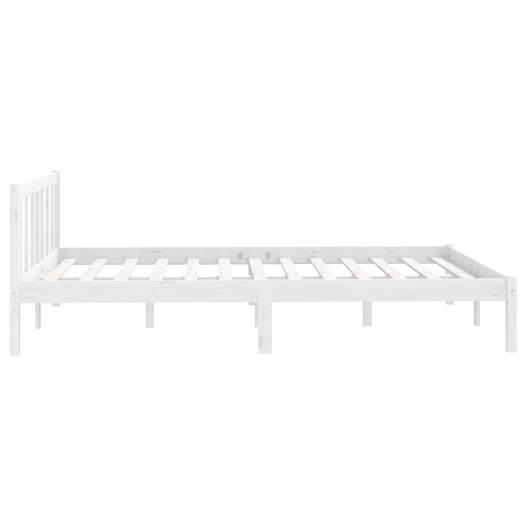 Cadre de lit sans matelas blanc bois massif