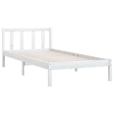 Cadre de lit sans matelas blanc bois massif 90x200 cm