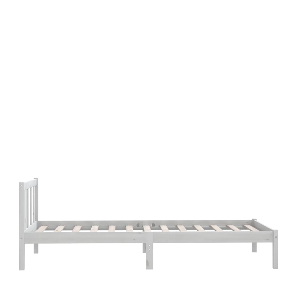 Cadre de lit sans matelas blanc bois massif 90x200 cm