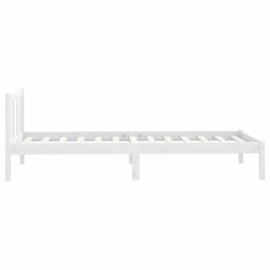 Cadre de lit sans matelas blanc bois massif 90x200 cm