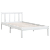 Cadre de lit sans matelas blanc bois massif 100x200 cm