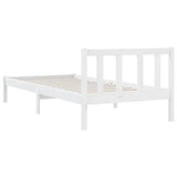 Cadre de lit sans matelas blanc bois massif 100x200 cm