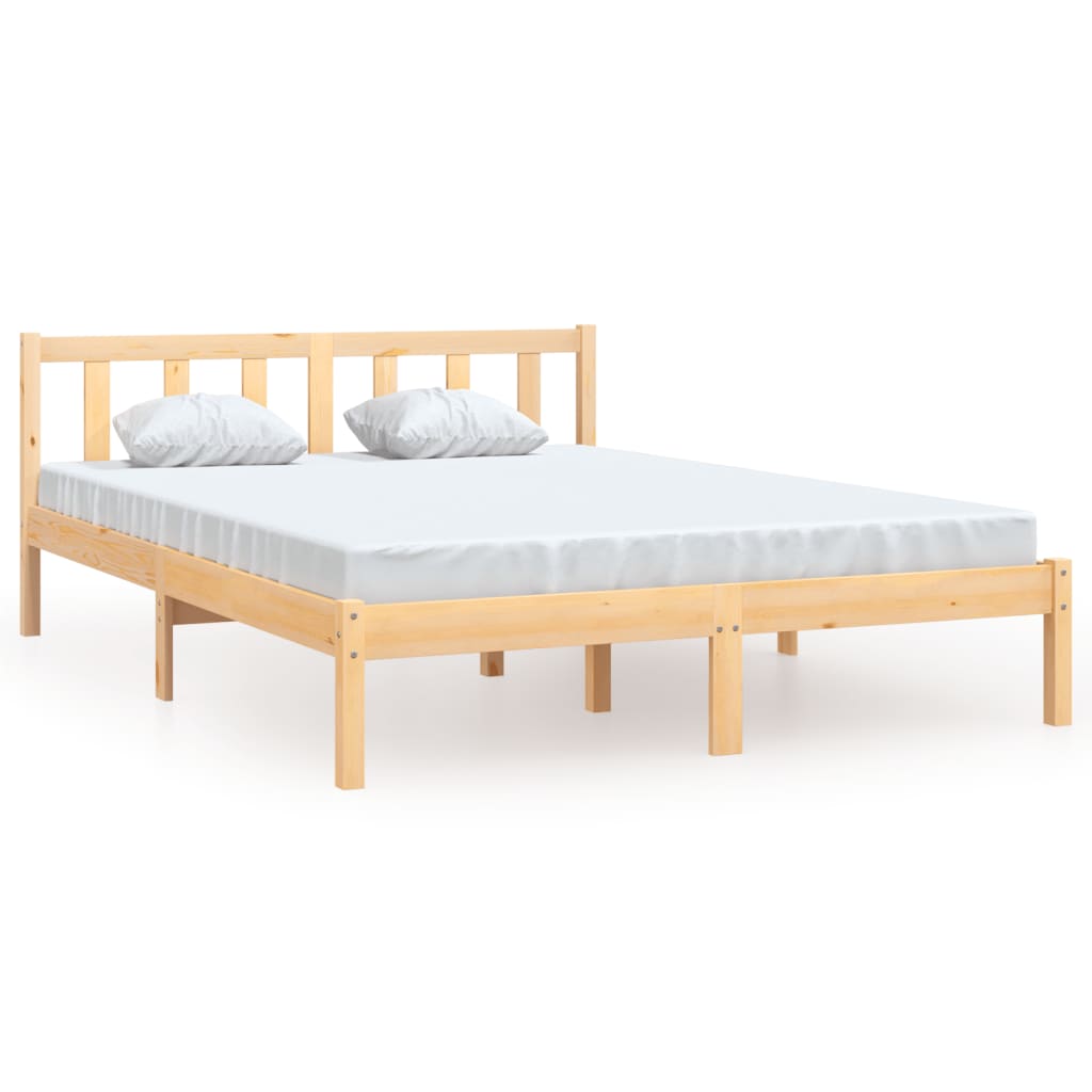 Cadre de lit sans matelas bois massif 120x200 cm