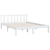 Cadre de lit sans matelas blanc bois massif 140x200 cm