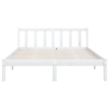 Cadre de lit sans matelas blanc bois massif 140x200 cm