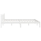 Cadre de lit sans matelas blanc bois massif 140x200 cm