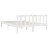 Cadre de lit sans matelas blanc bois massif 140x200 cm