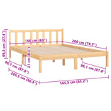 Bettgestell ohne Matratze Massivholz 160x200 cm