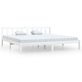 Cadre de lit sans matelas blanc bois massif 200x200 cm