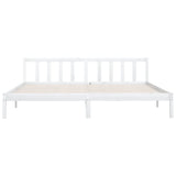 Cadre de lit sans matelas blanc bois massif 200x200 cm