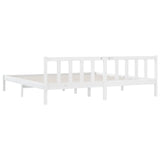 Cadre de lit sans matelas blanc bois massif 200x200 cm