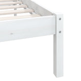 Cadre de lit sans matelas blanc bois massif 200x200 cm