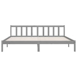 Cadre de lit sans matelas gris bois massif 200x200 cm