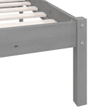 Cadre de lit sans matelas gris bois massif 200x200 cm