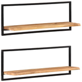 Étagères murales 2 pcs 100x24x35 cm Bois d'acacia et acier