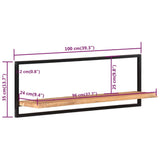 Étagères murales 2 pcs 100x24x35 cm Bois d'acacia et acier