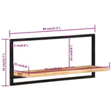 Étagères murales 2 pcs 80x25x35 cm Bois d'acacia et acier