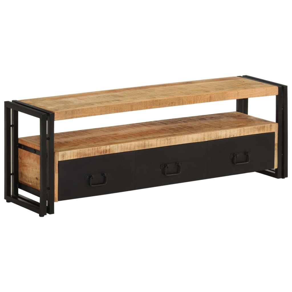 Meuble TV 120x30x40 cm Bois massif de manguier