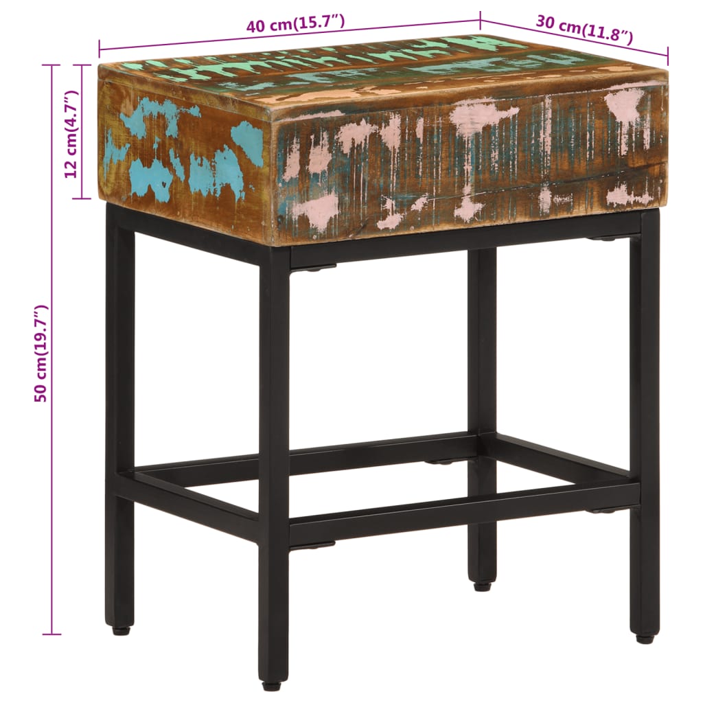 Table d'appoint 40x30x51 cm Bois massif de récupération