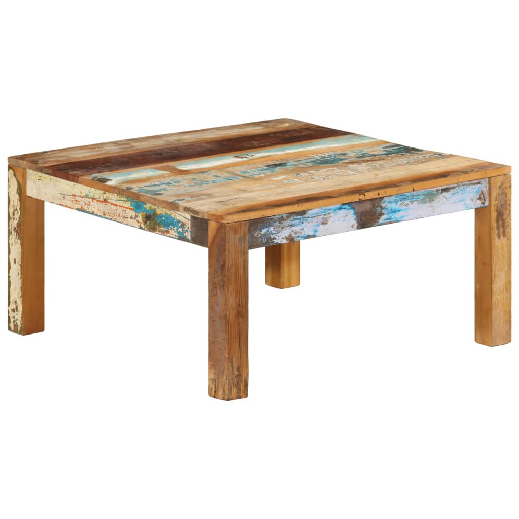 Table basse 80x80x40 cm Bois de récupération massif