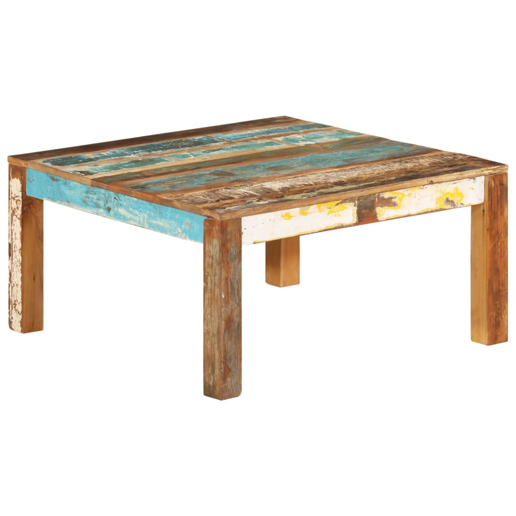 Table basse 80x80x40 cm Bois de récupération massif