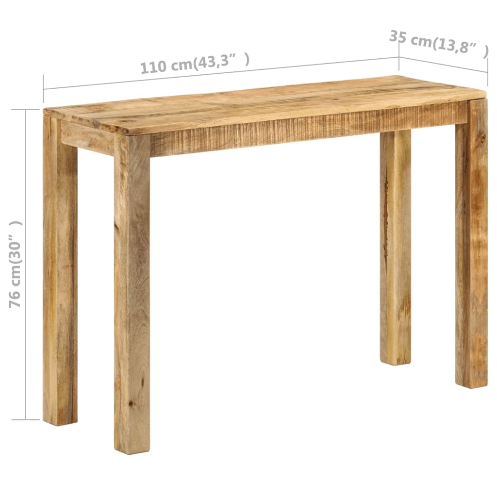 Table console 110x35x76 cm Bois de manguier brut