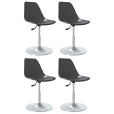 Chaises à manger pivotantes lot de 4 gris PP