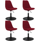 Chaises à manger pivotantes lot de 4 Rouge bordeaux Velours