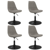 Chaises à manger pivotantes lot de 4 Gris clair Velours