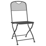 Chaises pliables jardin lot de 2 Maille métallique Anthracite