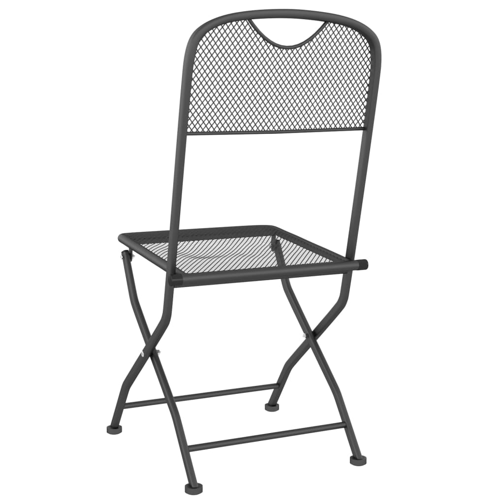 Chaises pliables jardin lot de 2 Maille métallique Anthracite