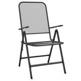 Chaises pliables jardin lot de 2 Maille métallique Anthracite