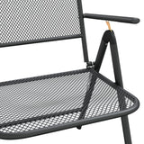 Chaises pliables jardin lot de 2 Maille métallique Anthracite